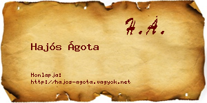 Hajós Ágota névjegykártya